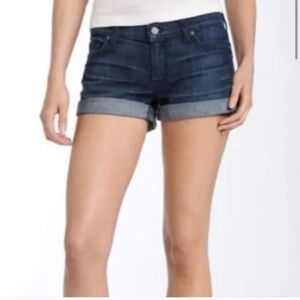 7 For Mankind Roll Hem Stretch Denim Shorts, Color Blue Size 27